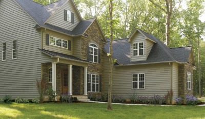 Cedar Shake Vinyl Siding. Rugged natural outdoor look.